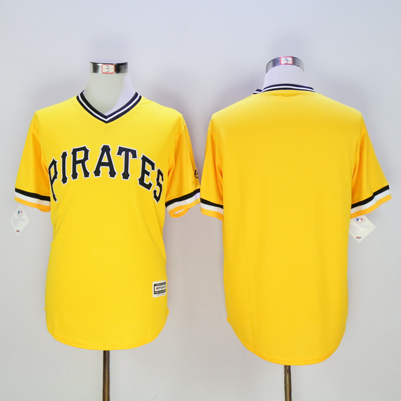 Men Pittsburgh Pirates Blank Yellow Game MLB Jerseys->pittsburgh pirates->MLB Jersey
